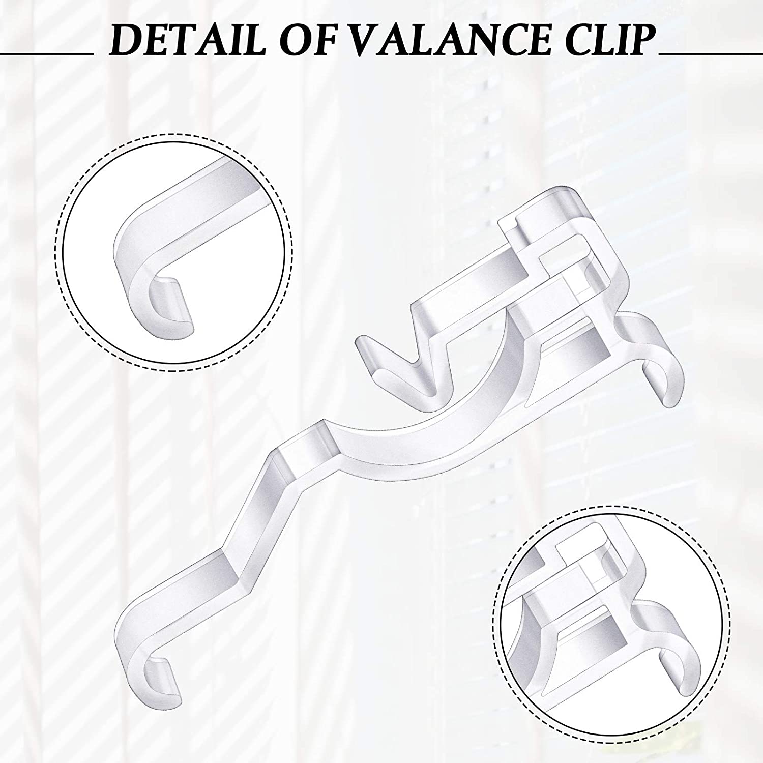 2 5 Inch Arc Shaped Window Valance Clips Clear Plastic Valance Retainer   2cb30061a3 