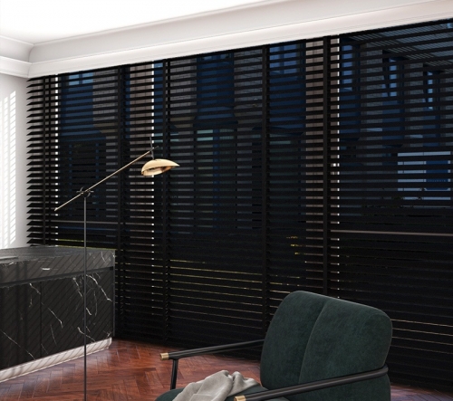 Black wooden / basswood blinds