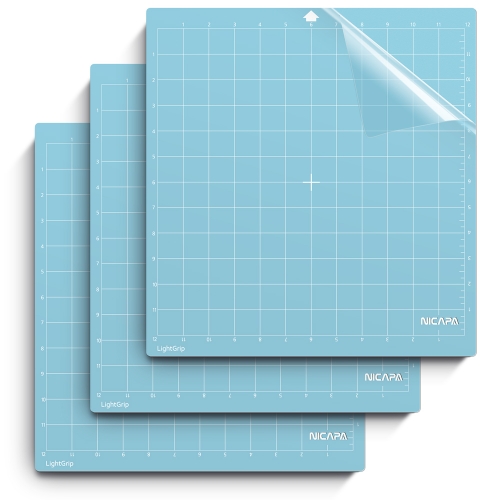 Nicapa Cutting Mat for Silhouette Cameo 3/2/1 [Light-Grip,12x12 inch 3pack]