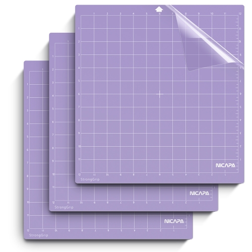 Nicapa Cutting Mat for Silhouette Cameo 3/2/1 [Strong-Grip,12x12 inch 3pack]