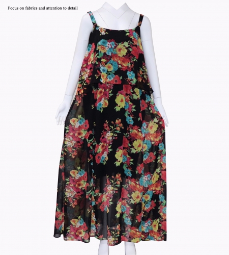 Stylish floral dress with black strap