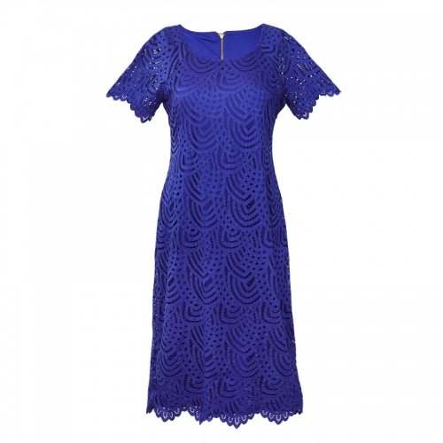 2023 summer royal blue lace midi women elegant dress