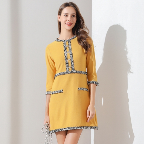 Yellow office casual dress for formal events