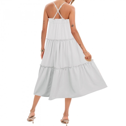 Fashion Women Dress Maxi Chiffon Sleeveless Beach Dress Casual Women Dresses
