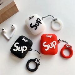 人気 シュプリーム AirPods proケースブランド supreme Air Pods proカバー シリコン製 AirPods3/2/1 イヤホーンケース 個性 AirPodsイヤホーンケース リング付き