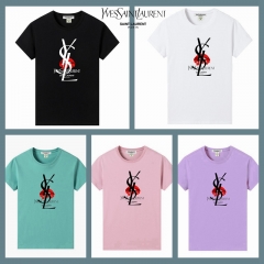 イブサンローランｔシャツ  カジュアル YSL 半袖テイシャツ  ファッション