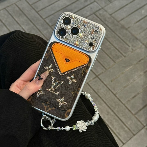 高品質ルイヴィトン iPhone17 Air 17pro maxケース 大人気ブランド LV iPhone17/17Proスマホケース真珠チエーン付き アイフォン16/16Pro/16Pro Max/16Plus保護カバーキス防止  iphone15/15Pro/15Pro Max iphone14Pro Max/13/13Proケース 芸能人