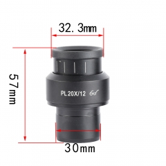 KOPPACE 一对双目显微镜目镜 2 PCS PL20X/12 广角高眼点显微镜目镜 30mm接口
