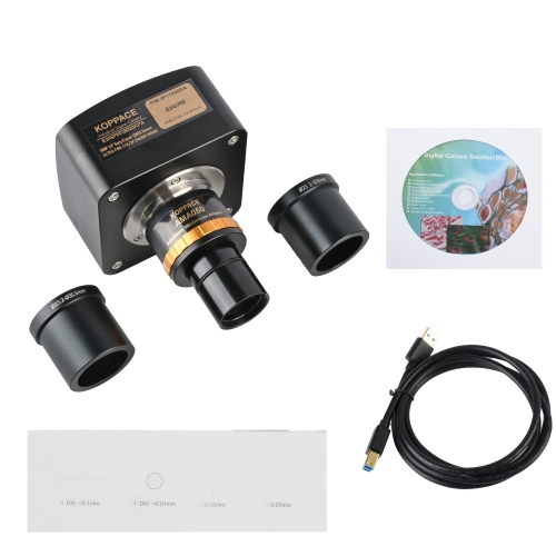 KOPPCE 18 MP Microscope Camera USB3.0 Adjustable Focus 0.5X Industrial Camera Electronic Eyepiece 23.2mm to 30mm Und 30.5mm