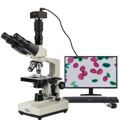 KOPPACE 500万像素 USB2.0 三目生物显微镜 可以拍照和录像 40X-1600X 复合显微镜