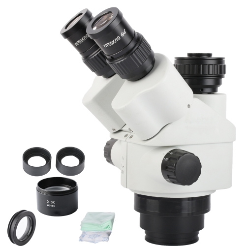 KOPPACE 7X-90X Trinocular Microscope Lens 0.5X Camera Interface WF20X/10 Eyepiece Continuous Zoom Lens