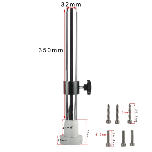 KOPPACE Microscope Column Fixed Block Length 350mm Column Diameter 32mm Can Be Fixed Desktop With 32mm Fixed Ring With Screw