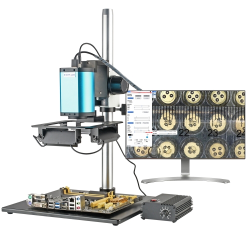 KOPPACE 1X-14X 2 Million Pixel Large Field of View Auto-Focusing Microscope Large PCB Circuit Board Inspection LED 4 Side Adjustable Light Source