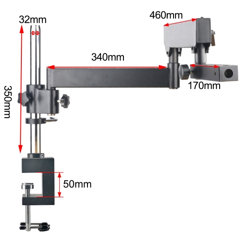 KOPPACE Microscope Folding Rocker Bracket Clip Opening Size 50mm Microscope Clip Arm Bracket