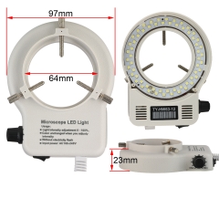 KOPPACE 64mm Installation Size Microscope LED Ring Light Source 60 LED Patch Lights With Adjustable Brightness