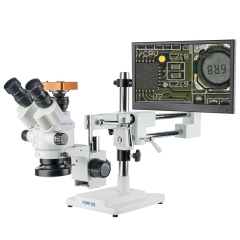 KOPPACE 3.5X-180X Triocular Stereo Electron Microscope  Dual-Arm Bracket Continuous Zoom Lens 13.3 " Display
