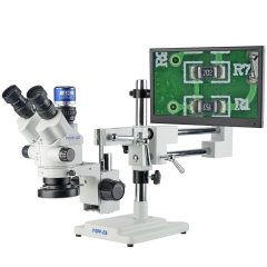KOPPACE 3.5X-180X Continuous Zoom Lens 4K HD Stereo Microscope Trinocular Interface Synchronous Output 13.3-inch Display