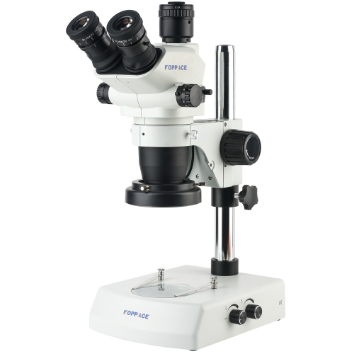 KOPPACE 6.7X-45X Trinocular  Stereo Microscope Continuous Zoom Lens Up and Down LED Light Source