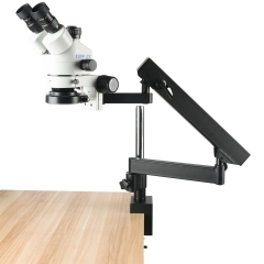KOPPACE 3.5X-90X Trinocular Stereo Microscope Rocker Bracket Continuous Zoom Lens