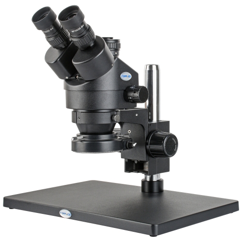 KOPPACE 3.5X-90X Black Large Platform Stereo Microscope 144 LED Ring Light Trinocular Interface 0.5X CTV