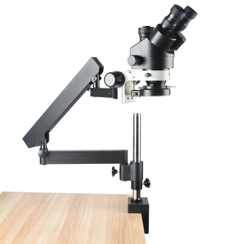 KOPPACE 3.5X-90X Black Trinocular Stereo Microscope Rocker Bracket 0.7X-4.5X Continuous Zoom Lens