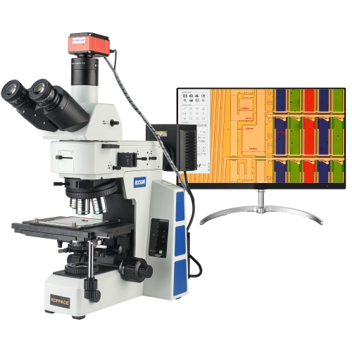 KOPPACE 193X-1935X Trinocular Light and Dark Field Metallographic Microscope 4K HD Imaging Supports Measurement,Photography and Video Recording