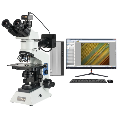 KOPPACE 182X-1820X Electron Metallurgical Microscope 12 Million Pixels USB2.0 Camera Up and Down Lighting System
