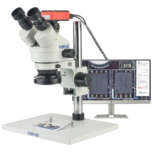 KOPPACE 24X-150X Measuring Stereo Microscope Continuous Zoom Lens Support Taking Pictures and Videos