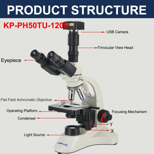 291X-7280X Electron Compound Lab Microscope 12 Million Pixels USB2.0 Camera