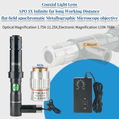 KOPPACE 119X-768X Coaxial Light Microscope Lens Observation LCD Screen Cable ITO Chip Apo flat field apochromatic Objective