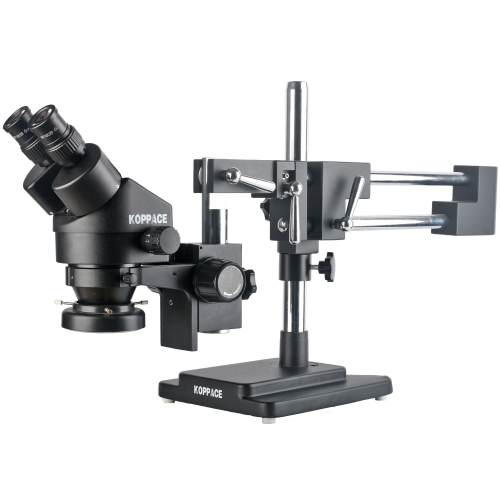 KOPPACE 3.5X-90X Binocular Stereo Microscope Double-Arm Boom Stand Mobile Phone Repair Microscope 144 LED Ring Light