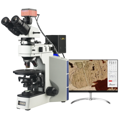 KOPPACE 50X-500X电子偏光显微镜 观察矿物岩晶检测 4K高清测量相机
