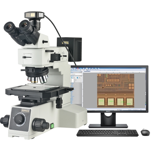 KOPPACE 50X-500X Light and Dark Field Electron Metallographic Microscope Polarized DIC Observation 25MP HD USB 3.0 Measurement Camera