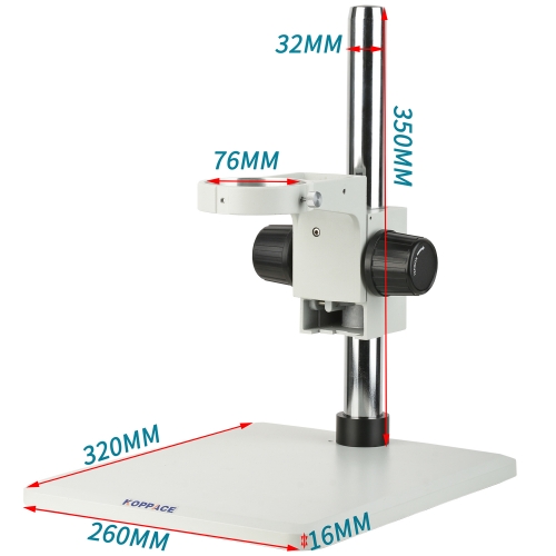 KOPPACE Microscope Bracket Base,Plate Size 320X260,Column height 350mm,Focusing Frame Aperture 76mm