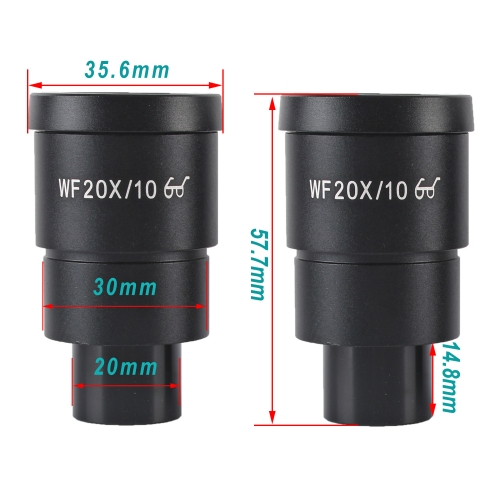 WF 20X Widefield Focusable Microscope Eyepieces, High Eyepoint, 30mm, FOV 12mm