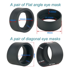 KOPPACE 1对显微镜平角眼罩，1对显微镜斜角眼罩，适用于34-36mm立体显微镜目镜眼罩
