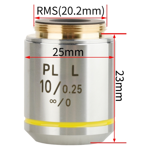 KOPPACE 10X Infinity Flat Field Achromatic Metallographic Objective Installation interface 20.2mm