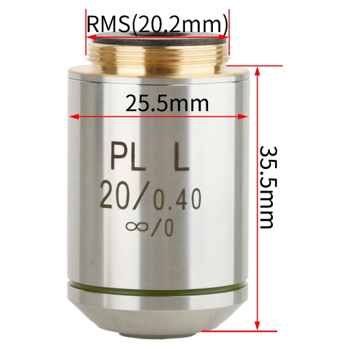 KOPPACE 20X Infinity Flat Field Achromatic Metallographic Objective Installation interface 20.2mm