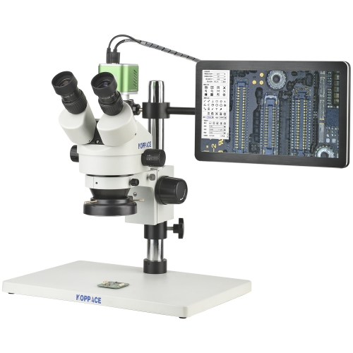 KOPPACE 3.5X-180X Trinocular Stereo Electron Microscope 4K HD Camera 13.3-inch HD Monitor