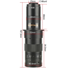 KOPPACE 20X-153X高清C-Mount显微镜镜头 0.6X-4.5X连续变倍镜头