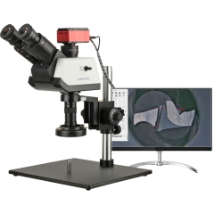 KOPPACE 27X-174X Triocular Measuring Microscope 4K HD Camera 0.7X-4.5X Continuous Zoom Lens