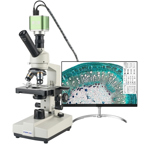 KOPPACE 2500X Electron Biological Microscope 8.3 Million Pixels 4K Camera 185 Achromatic Objective