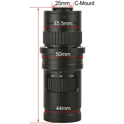 KOPPACE 25X-182X HD Microscope Lens 0.7X-5X Continuous Zoom Lens 0.4X Eyepiece C-Mount