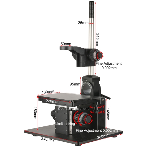 KOPPACE Large Platform Microscope 500X350mm Universal Adjustment Bracket 76mm Focusing Frame
