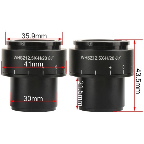 KOPPACE 2pcs WHSZ12.5X-H20 High Eyespot Large Field of View Stereo Microscope Eyepiece Diopter Adjustable Mount Interface 30mm