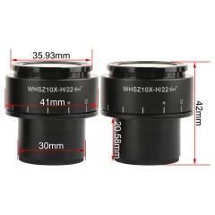 KOPPACE 2pcs WHSZ10X-H22 High Eyespot Large Field of View Stereo Microscope Eyepiece Diopter Adjustable Mount Interface 30mm