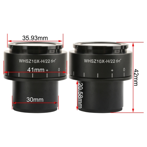 KOPPACE 2pcs WHSZ10X-H22 High Eyespot Large Field of View Stereo Microscope Eyepiece Diopter Adjustable Mount Interface 30mm