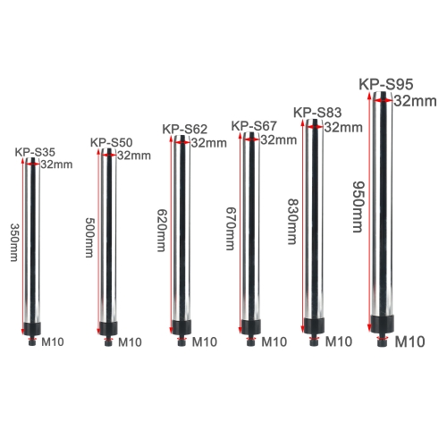 KOPPACE Stereo Microscope Column,with a length of 350mm-950mm,a diameter of 32mm,and screw hole M10