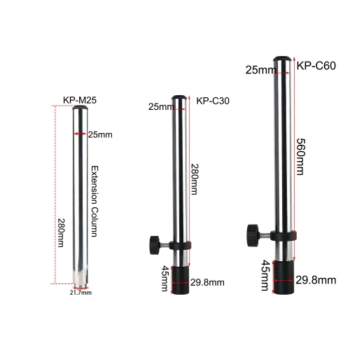 KOPPACE Microscope Column,with a length of 280mm-560mm,a diameter of 25mm,and screw hole M8