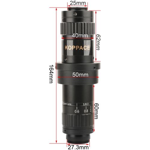 KOPPACE 21X-175X Industrial Microscope Lens 0.6X-5X Continuous Zoom Lens